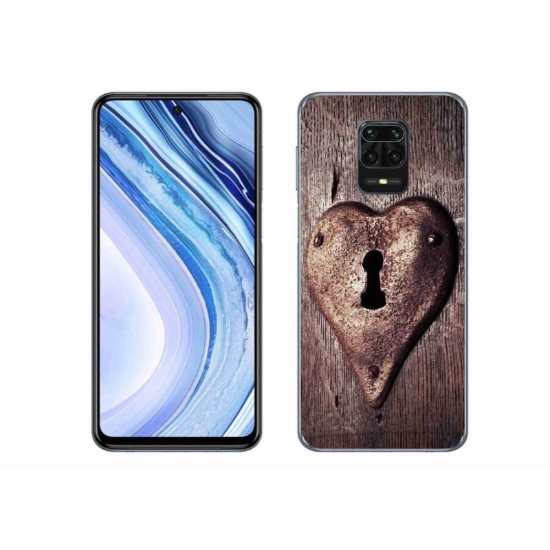 Gélový kryt mmCase na mobil Xiaomi Redmi Note 9 Pro - zámok v tvare srdca