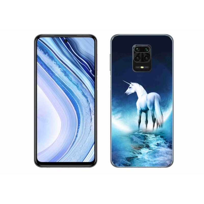 Gélový kryt mmCase na mobil Xiaomi Redmi Note 9S - biely jednorožec