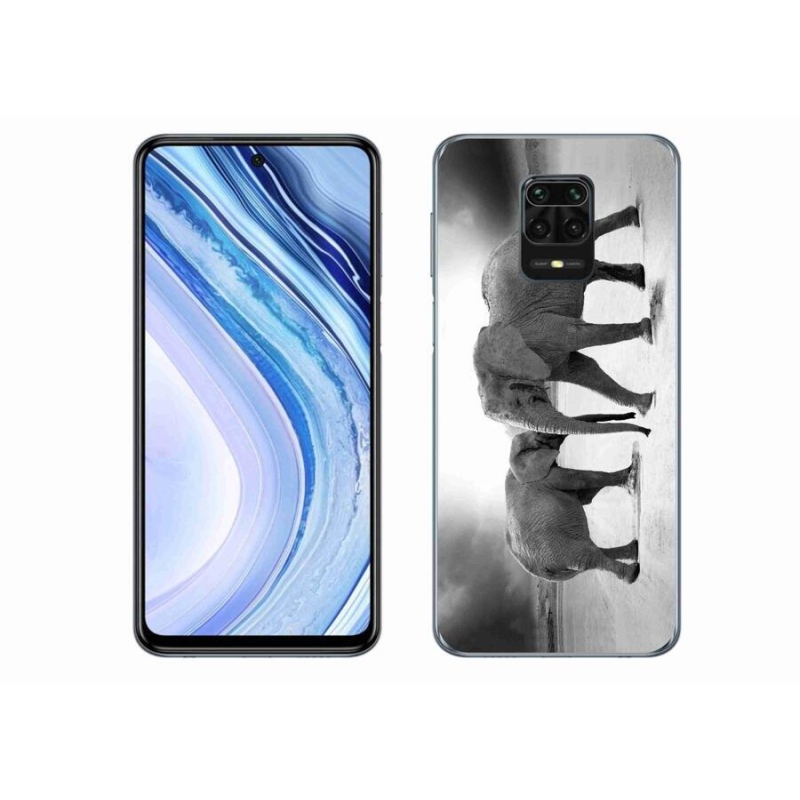 Gélový kryt mmCase na mobil Xiaomi Redmi Note 9S - čiernobieli slony