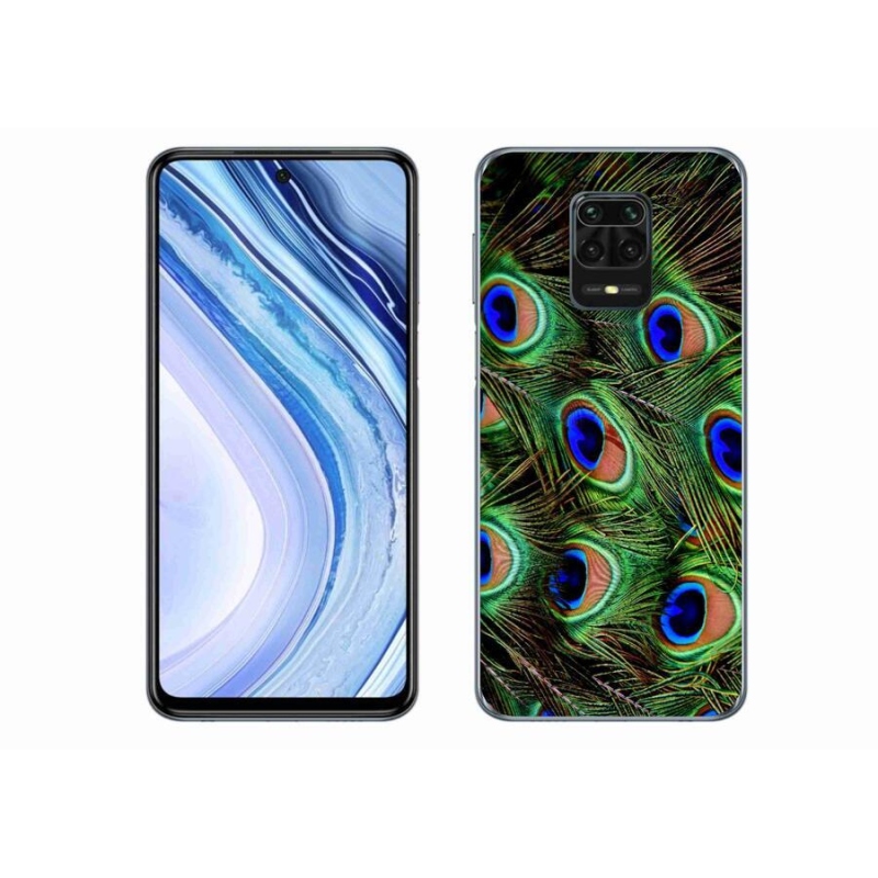 Gélový kryt mmCase na mobil Xiaomi Redmi Note 9S - pávie perie