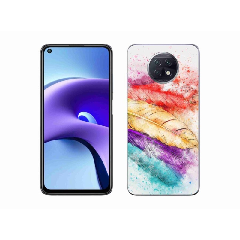 Gélový kryt mmCase na mobil Xiaomi Redmi Note 9T 5G - farebné perie