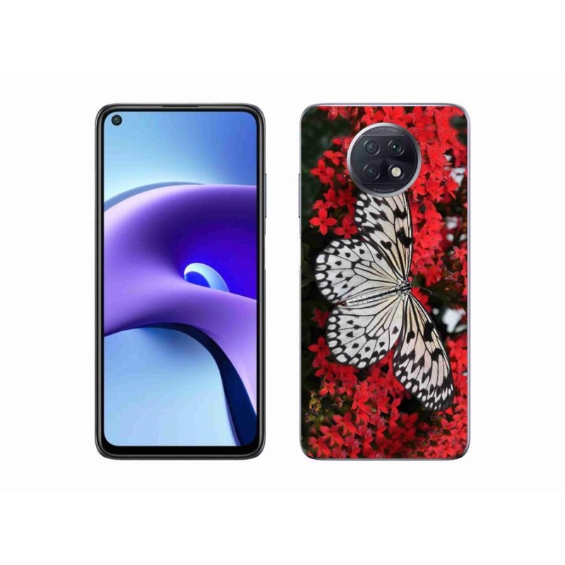 Gélový kryt mmCase na mobil Xiaomi Redmi Note 9T 5G - čiernobiely motýľ 1