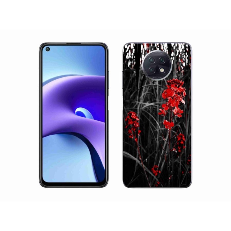 Gélový kryt mmCase na mobil Xiaomi Redmi Note 9T 5G - červená rastlina