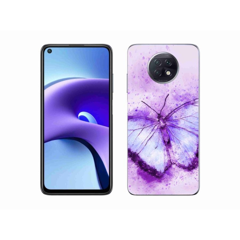 Gélový kryt mmCase na mobil Xiaomi Redmi Note 9T 5G - fialový motýľ