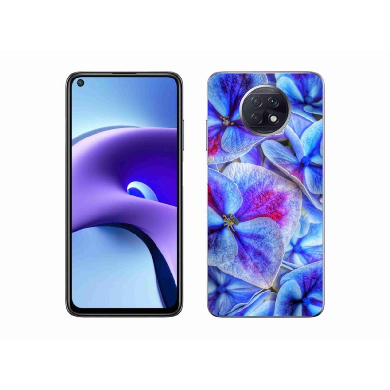 Gélový kryt mmCase na mobil Xiaomi Redmi Note 9T 5G - modré kvety 1