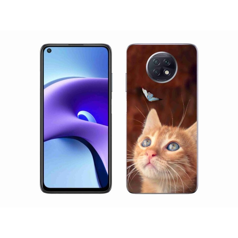 Gélový kryt mmCase na mobil Xiaomi Redmi Note 9T 5G - motýľ a mačiatko