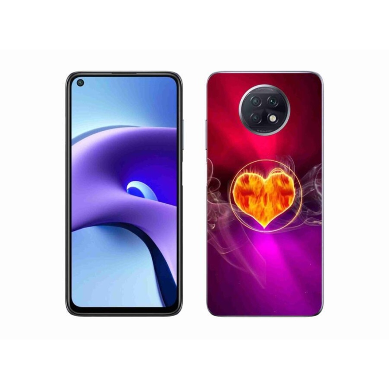 Gélový kryt mmCase na mobil Xiaomi Redmi Note 9T 5G - ohnivé srdce