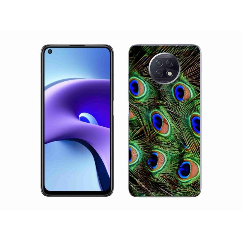 Gélový kryt mmCase na mobil Xiaomi Redmi Note 9T 5G - pávie perie