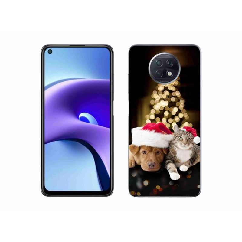 Gélový kryt mmCase na mobil Xiaomi Redmi Note 9T 5G - vianočný pes a mačka