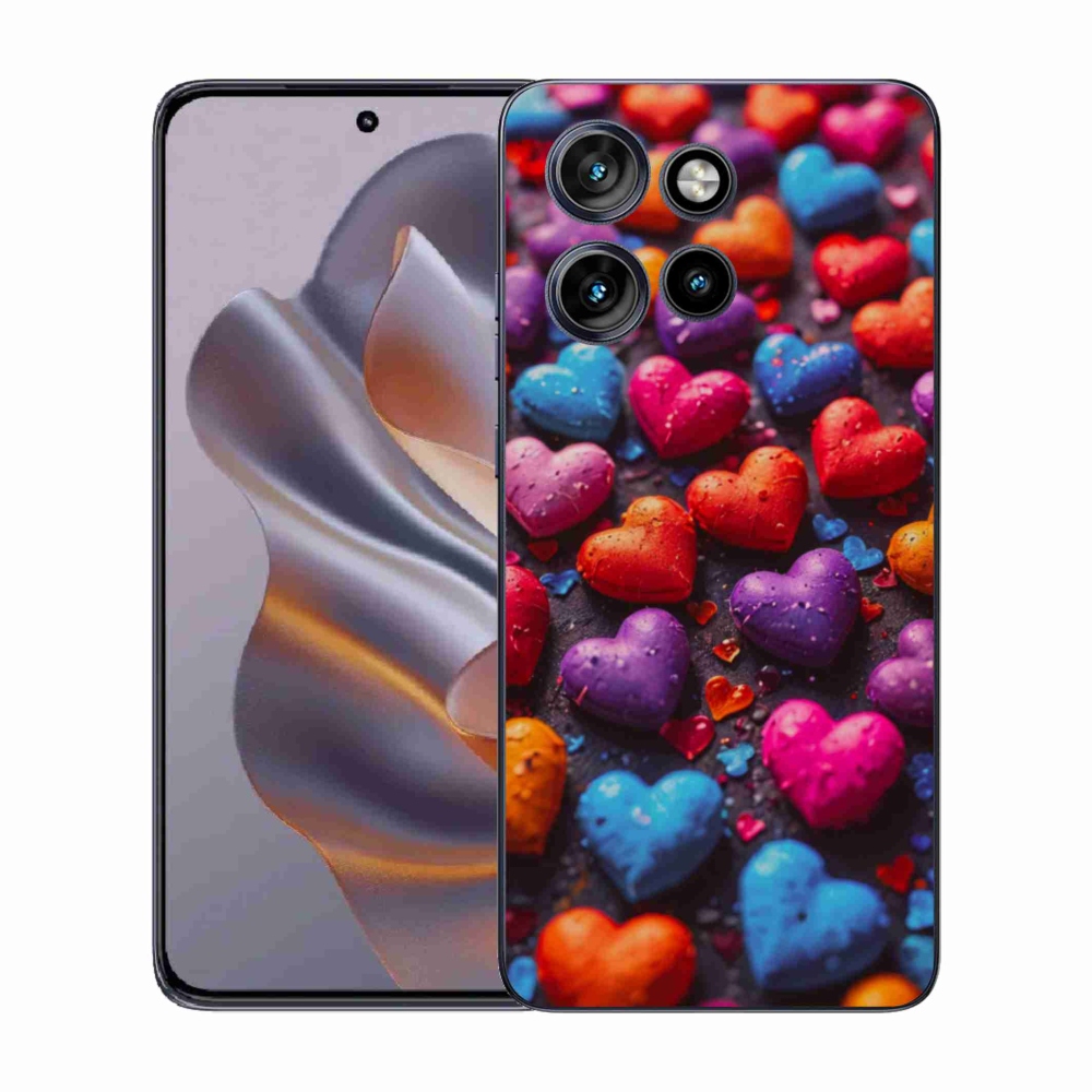 Gélový kryt mmCase na Motorola Edge 50 Neo - farebné srdcia