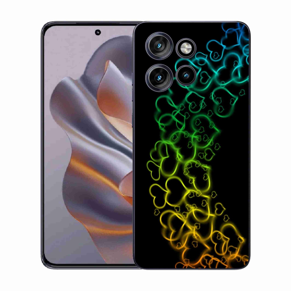 Gélový kryt mmCase na Motorola Edge 50 Neo - farebné srdiečka