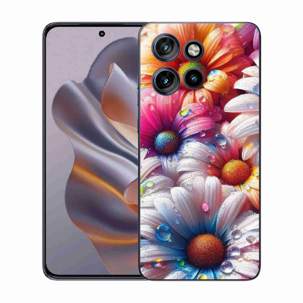 Gélový kryt mmCase na Motorola Edge 50 Neo - farebné margaréty