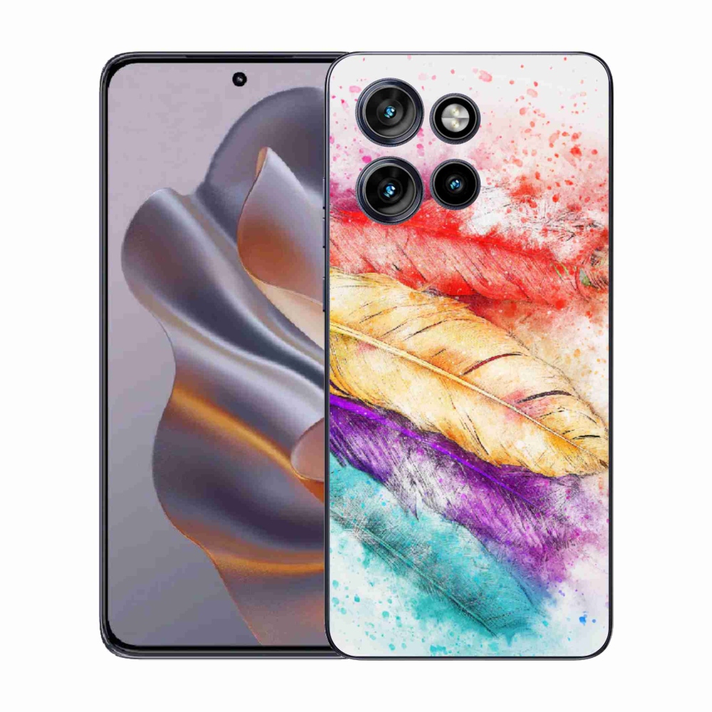 Gélový kryt mmCase na Motorola Edge 50 Neo - farebné perie