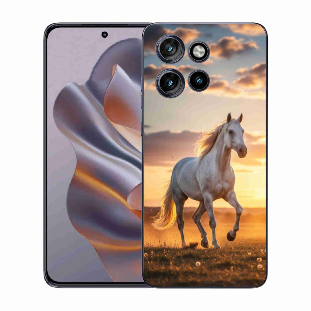 Gélový kryt mmCase na Motorola Edge 50 Neo - bežiaci biely kôň 2