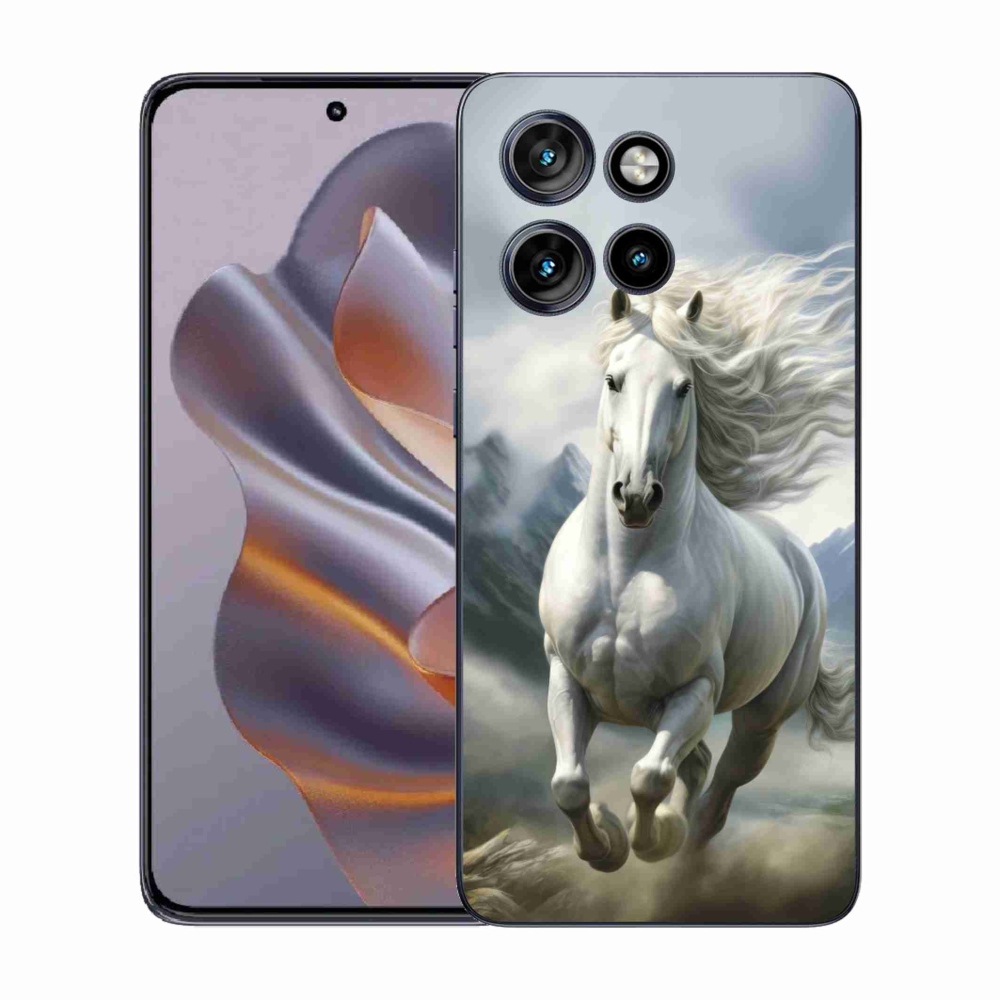 Gélový kryt mmCase na Motorola Edge 50 Neo - bežiaci biely kôň 3