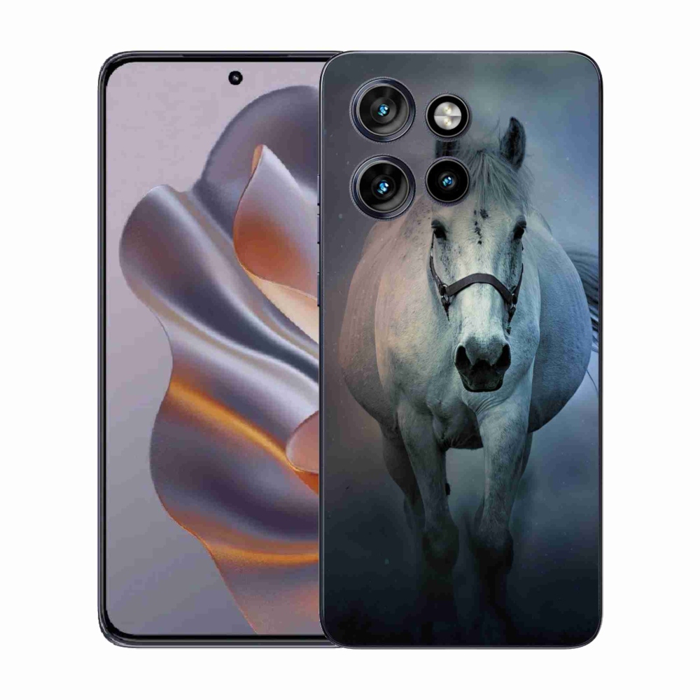 Gélový kryt mmCase na Motorola Edge 50 Neo - bežiaci biely kôň