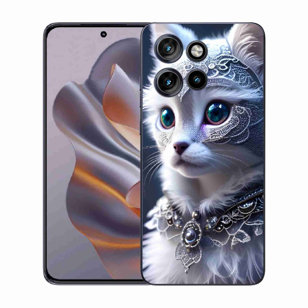 Gélový kryt mmCase na Motorola Edge 50 Neo - biela mačka
