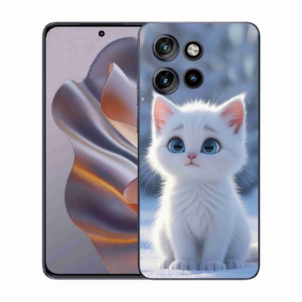 Gélový kryt mmCase na Motorola Edge 50 Neo - biele mačiatko 3