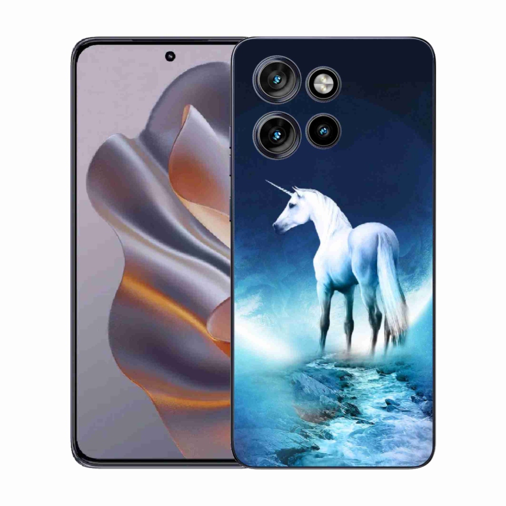 Gélový kryt mmCase na Motorola Edge 50 Neo - biely jednorožec