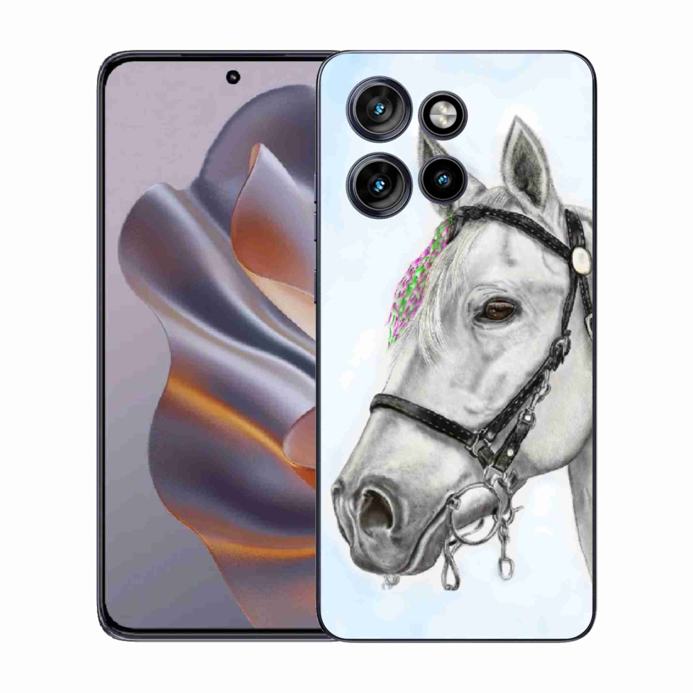 Gélový kryt mmCase na Motorola Edge 50 Neo - biely kôň 1