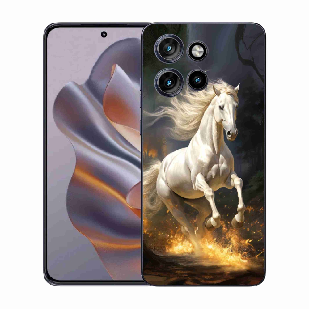 Gélový kryt mmCase na Motorola Edge 50 Neo - biely kôň 2