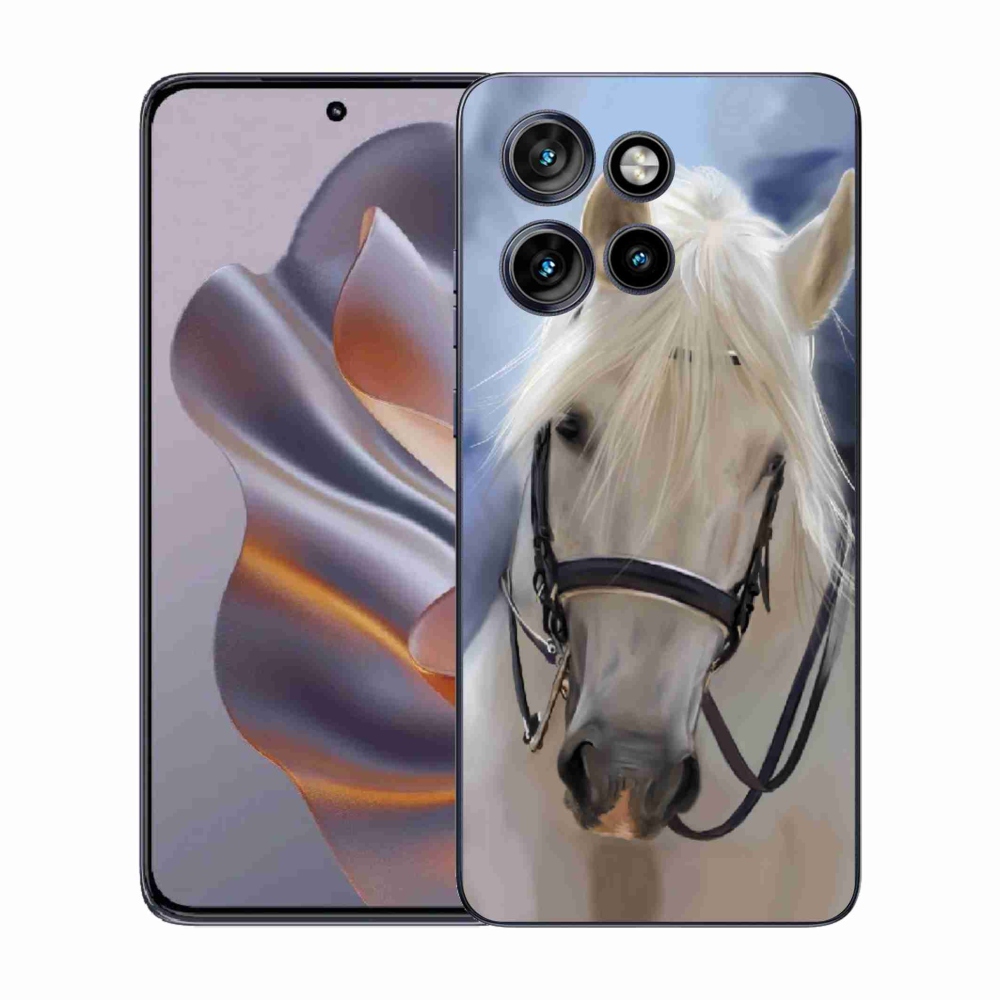Gélový kryt mmCase na Motorola Edge 50 Neo - biely kôň