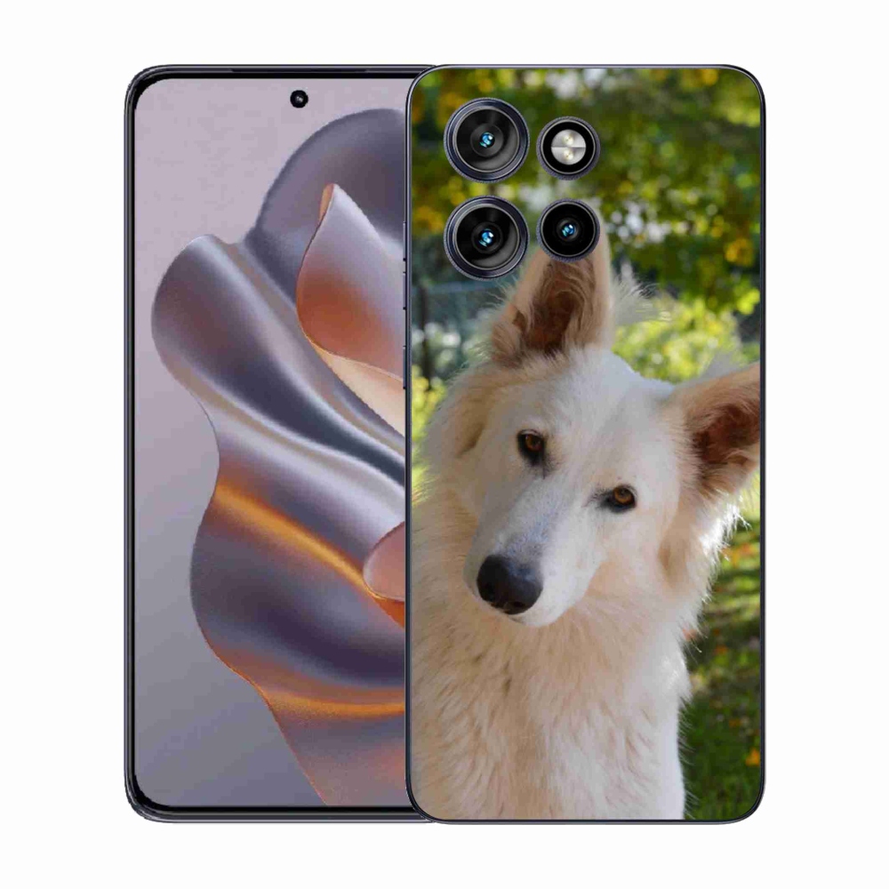 Gélový kryt mmCase na Motorola Edge 50 Neo - biely švajčiarsky ovčiak 1