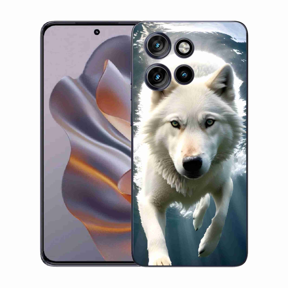 Gélový kryt mmCase na Motorola Edge 50 Neo - biely vlk