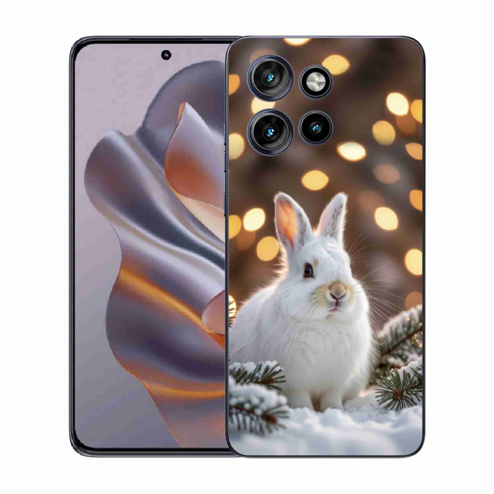 Gélový kryt mmCase na Motorola Edge 50 Neo - biely zajac