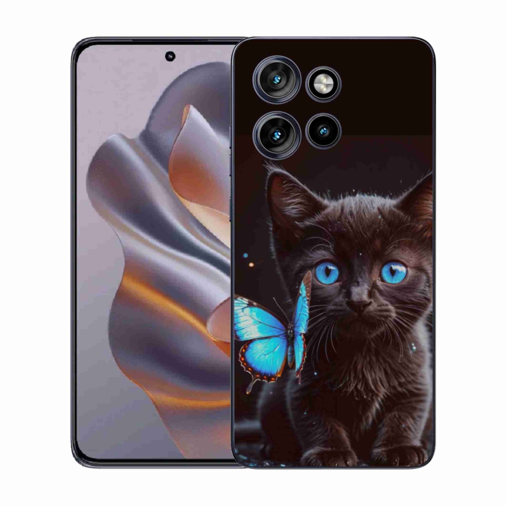 Gélový kryt mmCase na Motorola Edge 50 Neo - čierne mačiatko 3