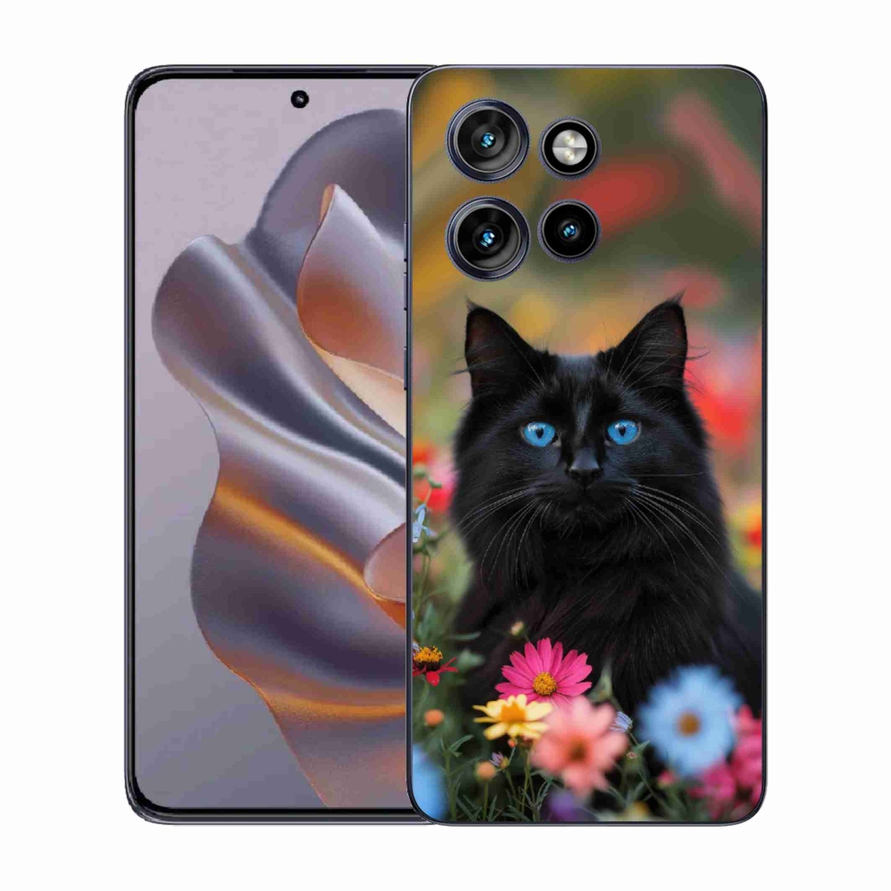 Gélový kryt mmCase na Motorola Edge 50 Neo - čierne mačiatko 4
