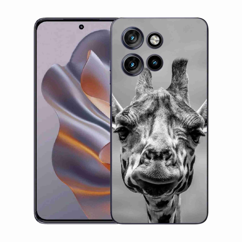 Gélový kryt mmCase na Motorola Edge 50 Neo - čiernobiela žirafa