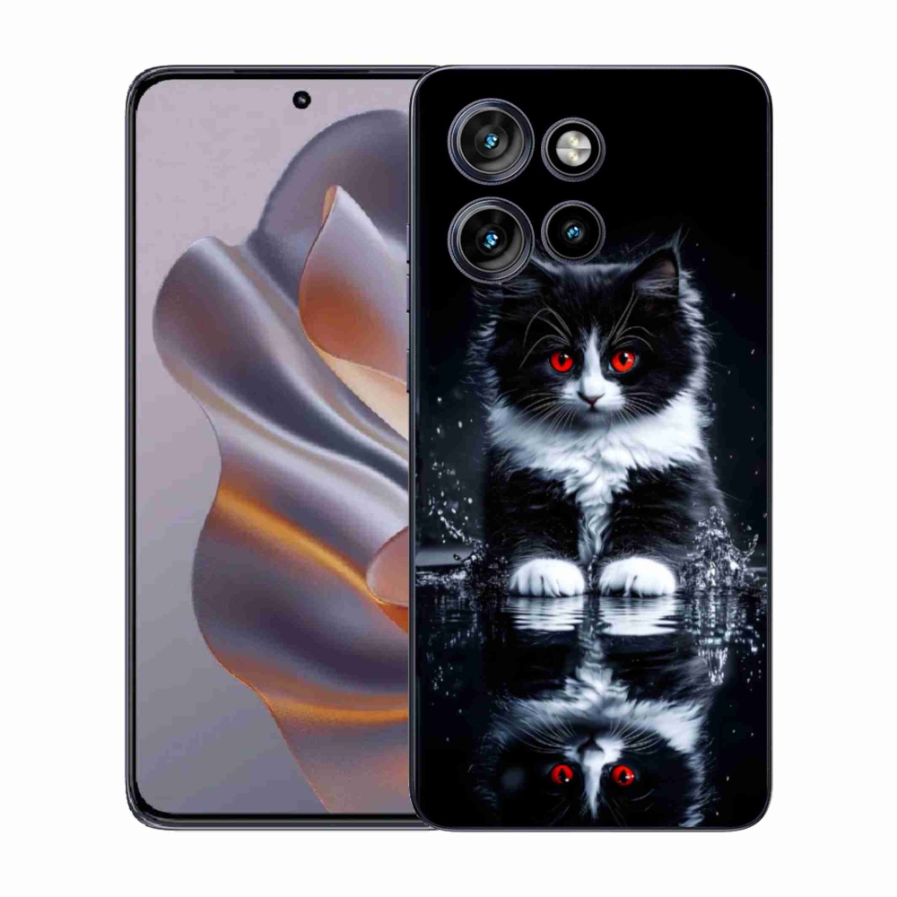 Gélový kryt mmCase na Motorola Edge 50 Neo - čiernobiele mačiatko