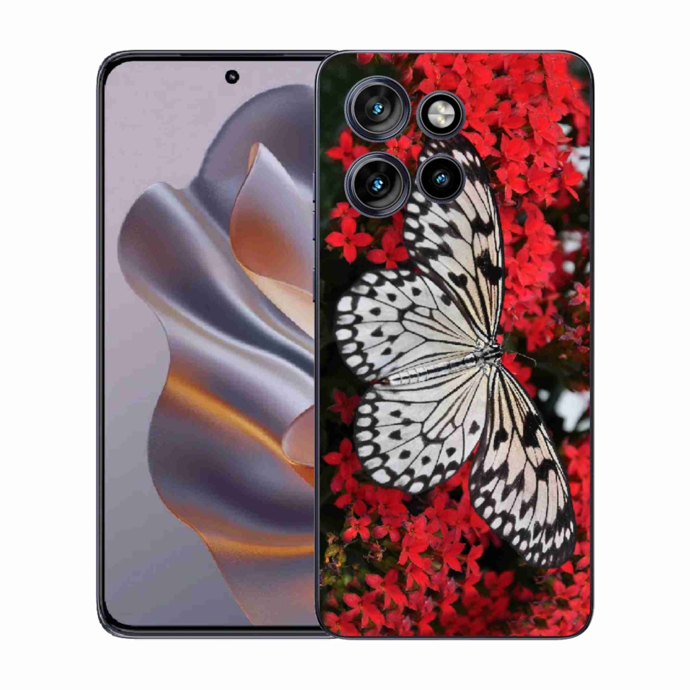 Gélový kryt mmCase na Motorola Edge 50 Neo - čiernobiely motýľ 1