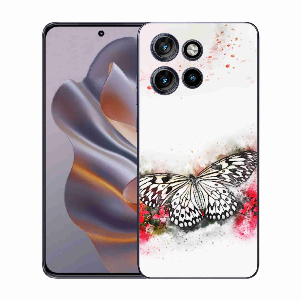 Gélový kryt mmCase na Motorola Edge 50 Neo - čiernobiely motýľ