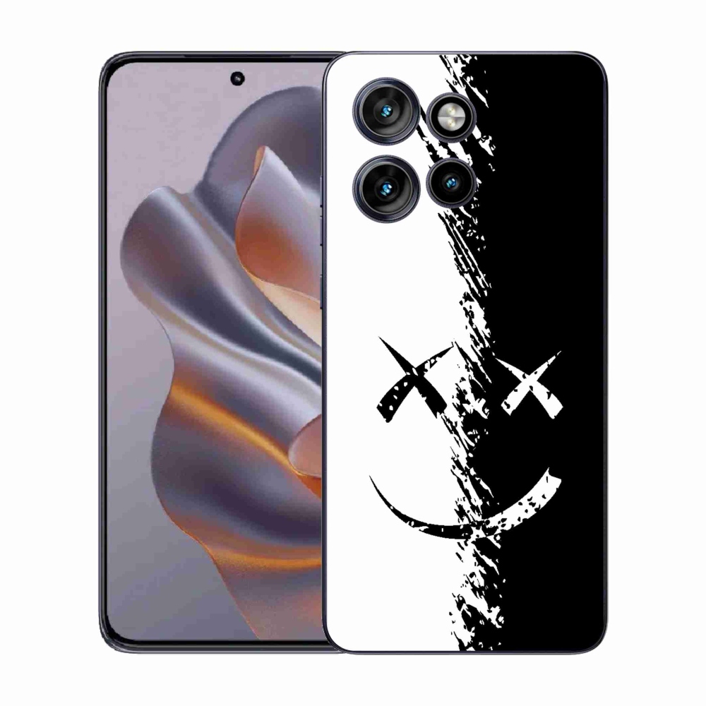 Gélový kryt mmCase na Motorola Edge 50 Neo - čiernobiely smajlík