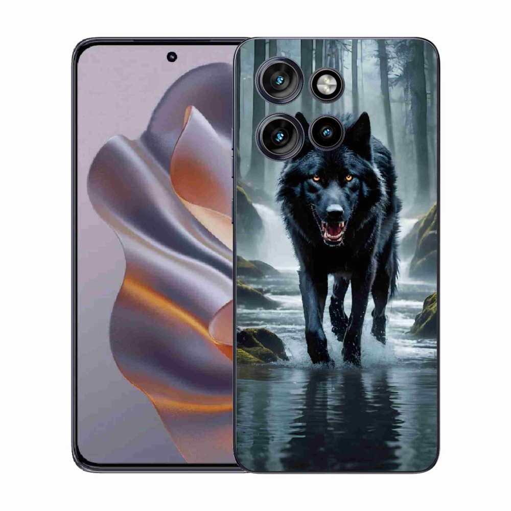 Gélový kryt mmCase na Motorola Edge 50 Neo - čierny vlk