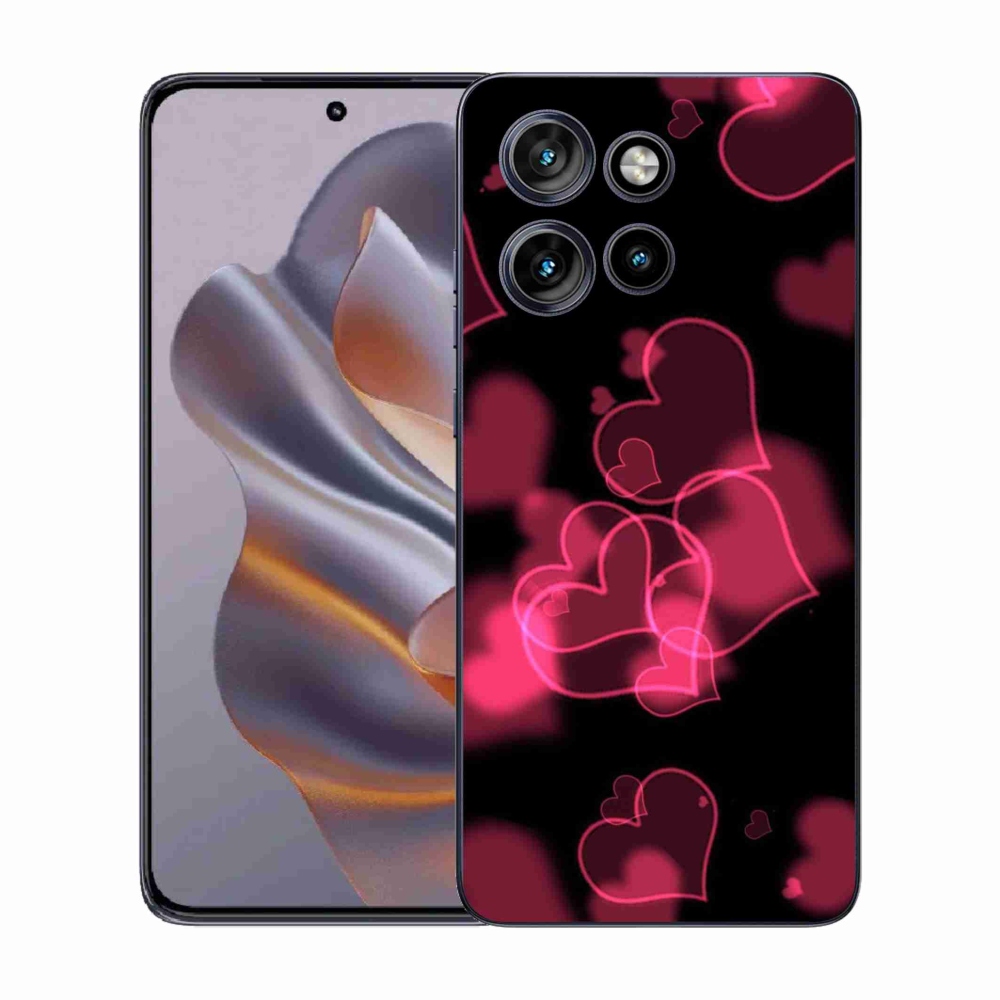Gélový kryt mmCase na Motorola Edge 50 Neo - červená srdiečka