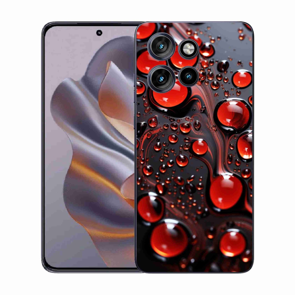 Gélový kryt mmCase na Motorola Edge 50 Neo - červené kvapky 2