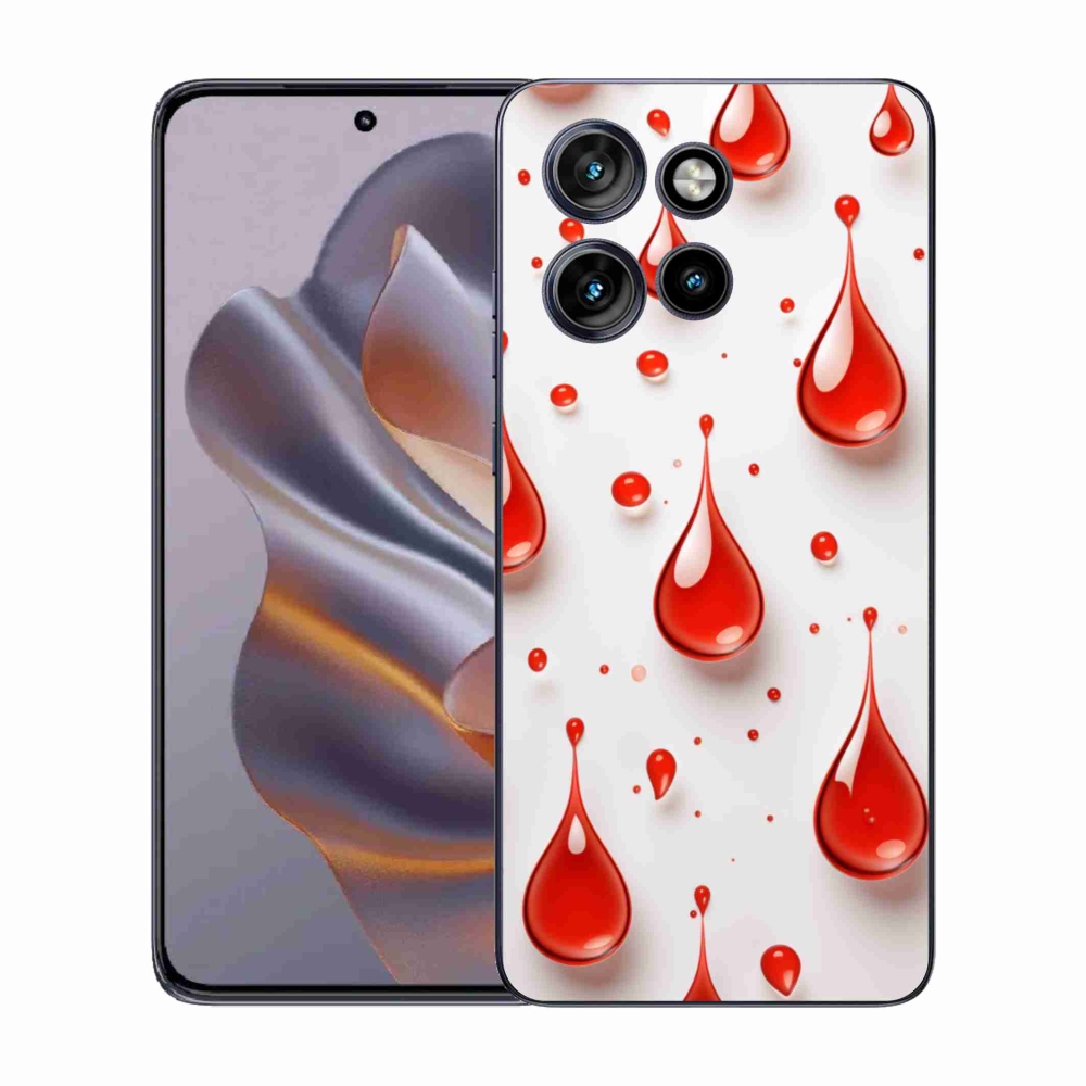 Gélový kryt mmCase na Motorola Edge 50 Neo - červené kvapky