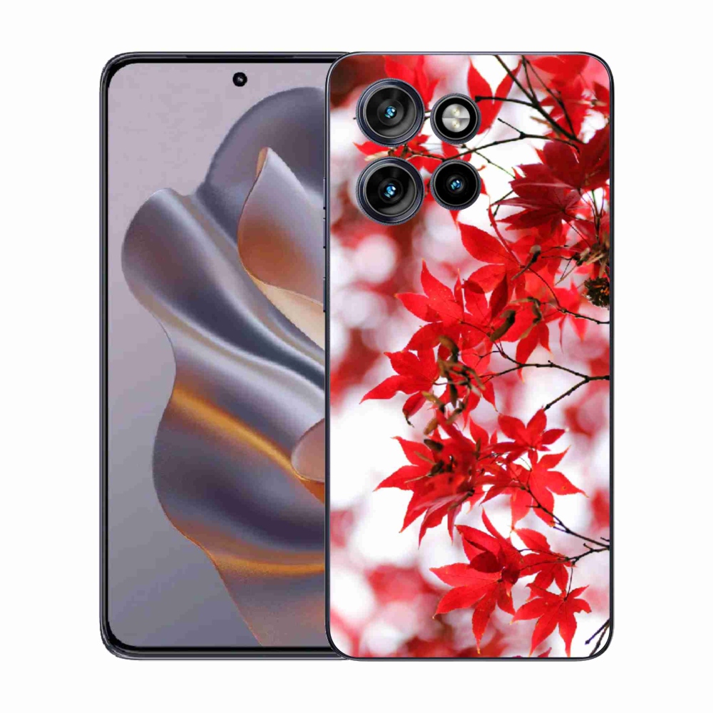 Gélový kryt mmCase na Motorola Edge 50 Neo - červené listy