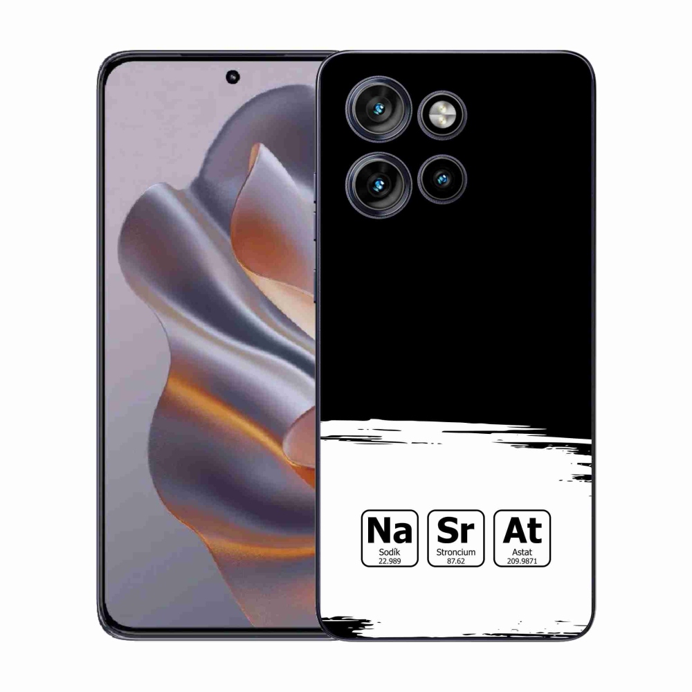 Gélový kryt mmCase na Motorola Edge 50 Neo - chemické prvky bieločierne pozadie