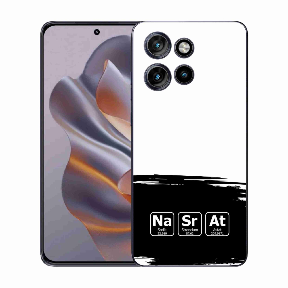 Gélový kryt mmCase na Motorola Edge 50 Neo - chemické prvky čiernobiele pozadie