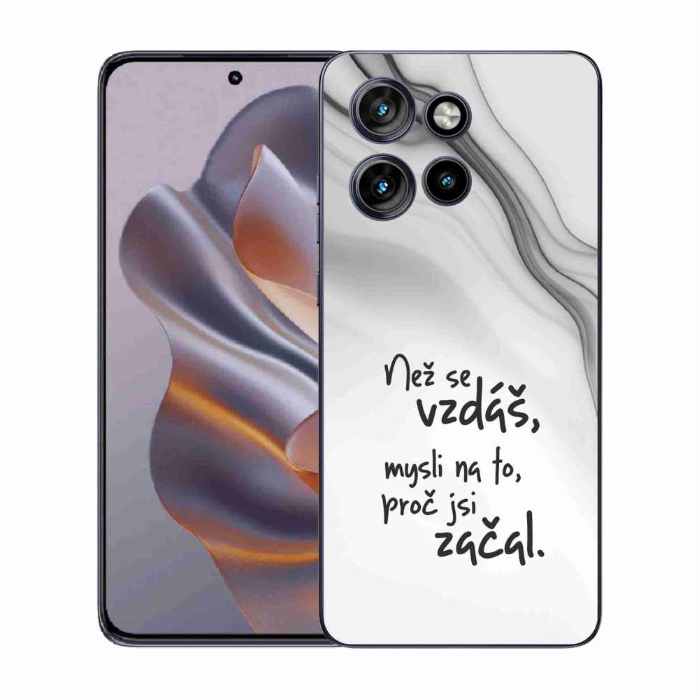 Gélový kryt mmCase na Motorola Edge 50 Neo - citát 2 biele pozadie