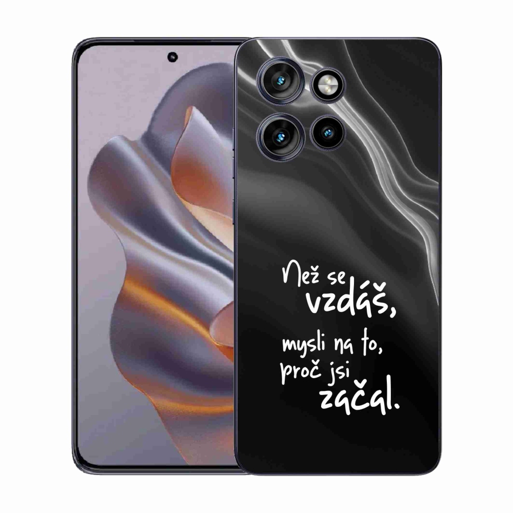 Gélový kryt mmCase na Motorola Edge 50 Neo - citát 2 čierne pozadie