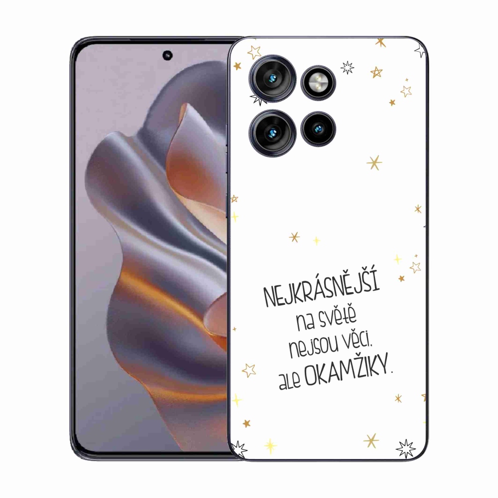 Gélový kryt mmCase na Motorola Edge 50 Neo - citát 4 biele pozadie