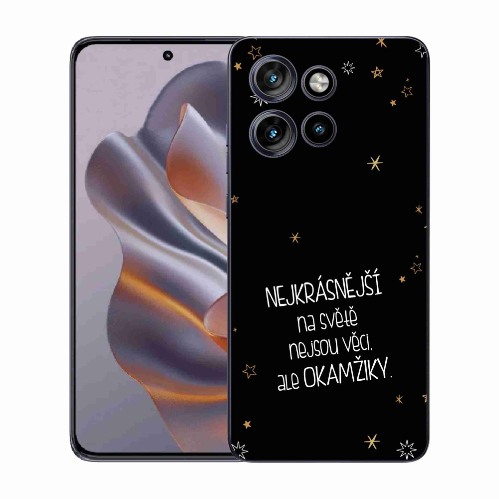 Gélový kryt mmCase na Motorola Edge 50 Neo - citát 4 čierne pozadie