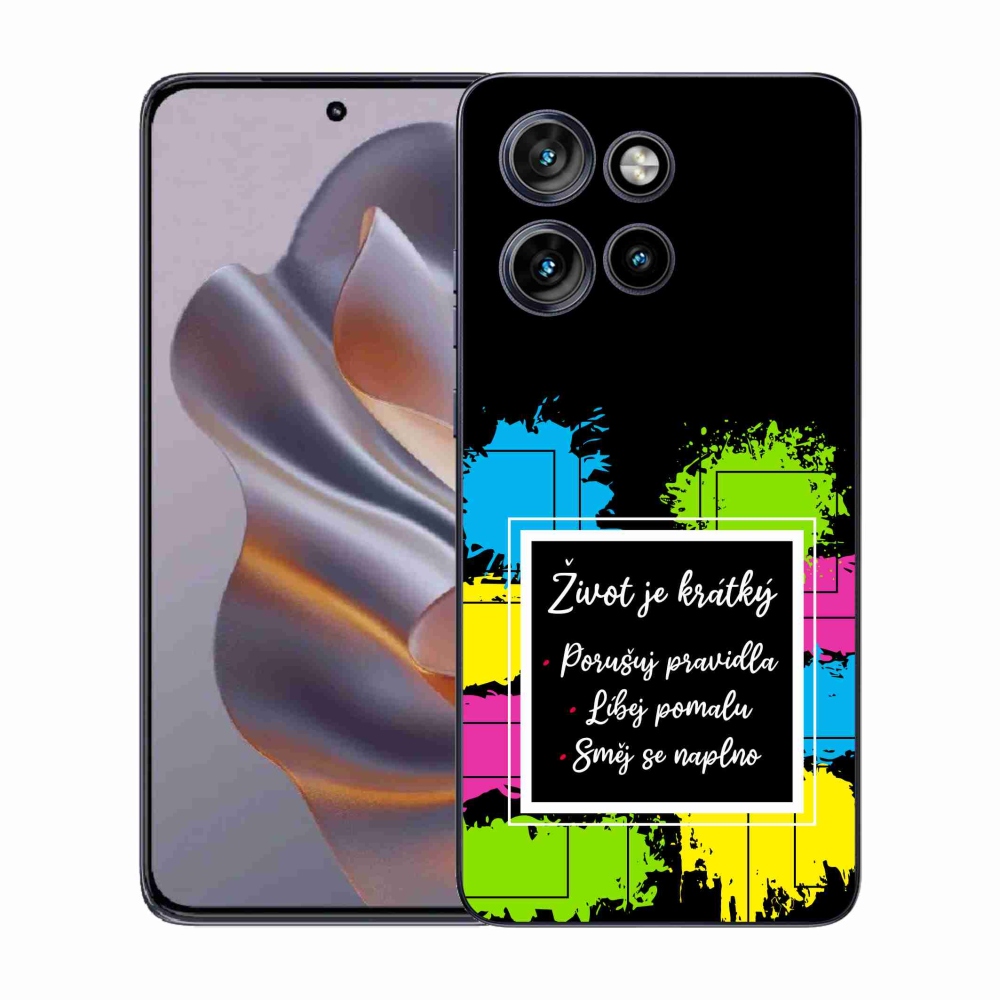 Gélový kryt mmCase na Motorola Edge 50 Neo - citát 5 čierne pozadie
