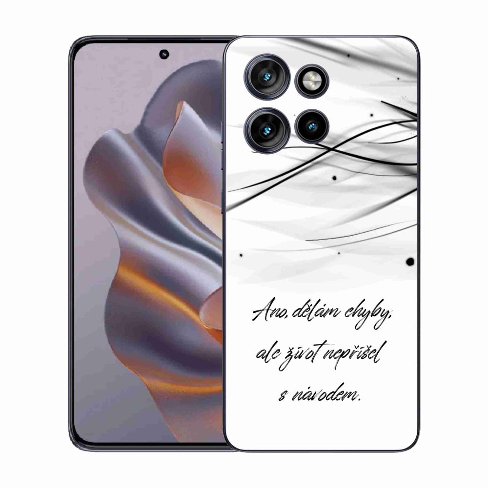 Gélový kryt mmCase na Motorola Edge 50 Neo - citát biele pozadie