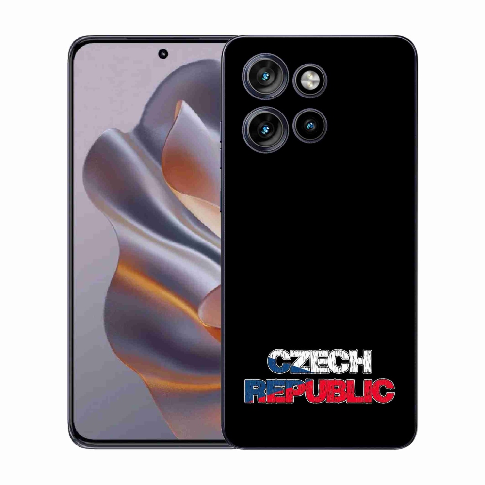 Gélový kryt mmCase na Motorola Edge 50 Neo - Slovak Republic čierne pozadie